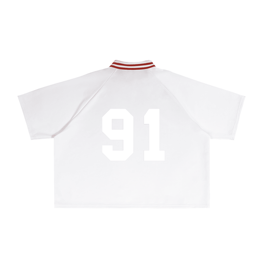 Contrast Lapel Collar Boxy T-Shirt - SLEEKZ