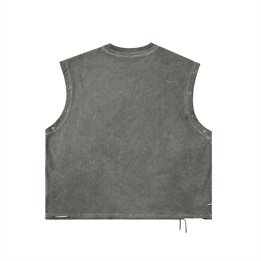 Distressed Grommet Tank Top - SLEEKZ