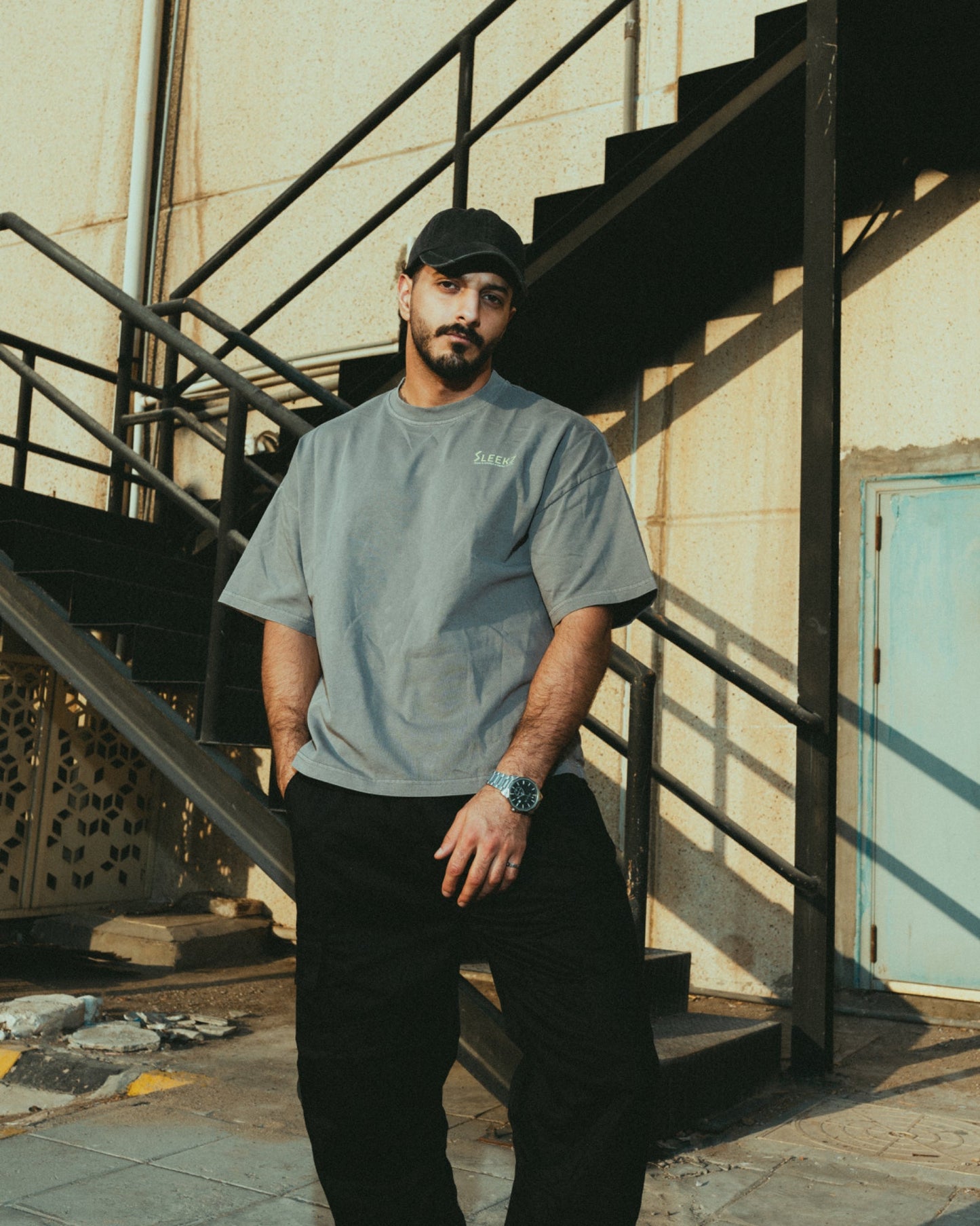 Pigment grey Oversized Boxy Tee - SLEEKZ
