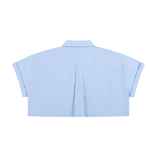 SLEEKZ Striped Boxy Cropped Shirt - SLEEKZ