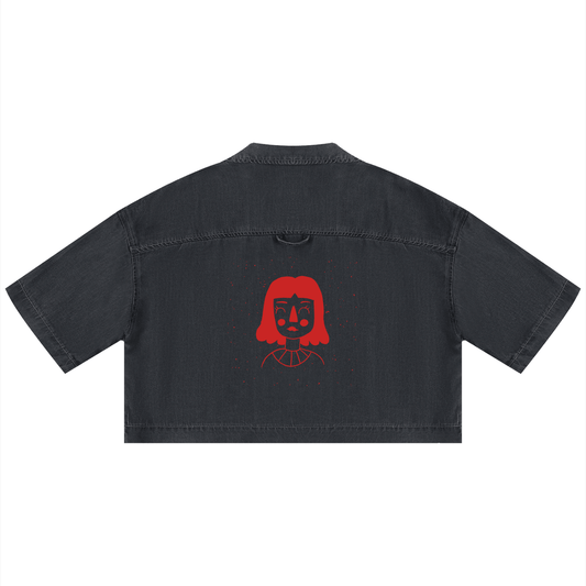 Sleekz Vintage Wash Boxy Cropped Shirt - SLEEKZ