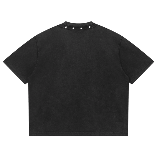 Unisex Washed Boxy Studded T-Shirt - SLEEKZ