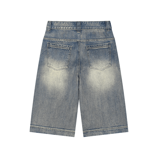 Vintage Wash Baggy Denim Shorts - SLEEKZ