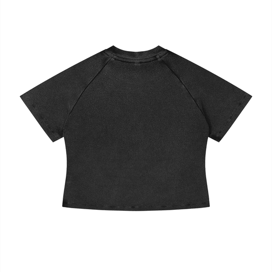 Women's Mineral Wash Crop T-Shirt - SLEEKZ