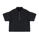 SLEEKZ Vintage Wash Boxy Quarter-Zip Denim Shirt