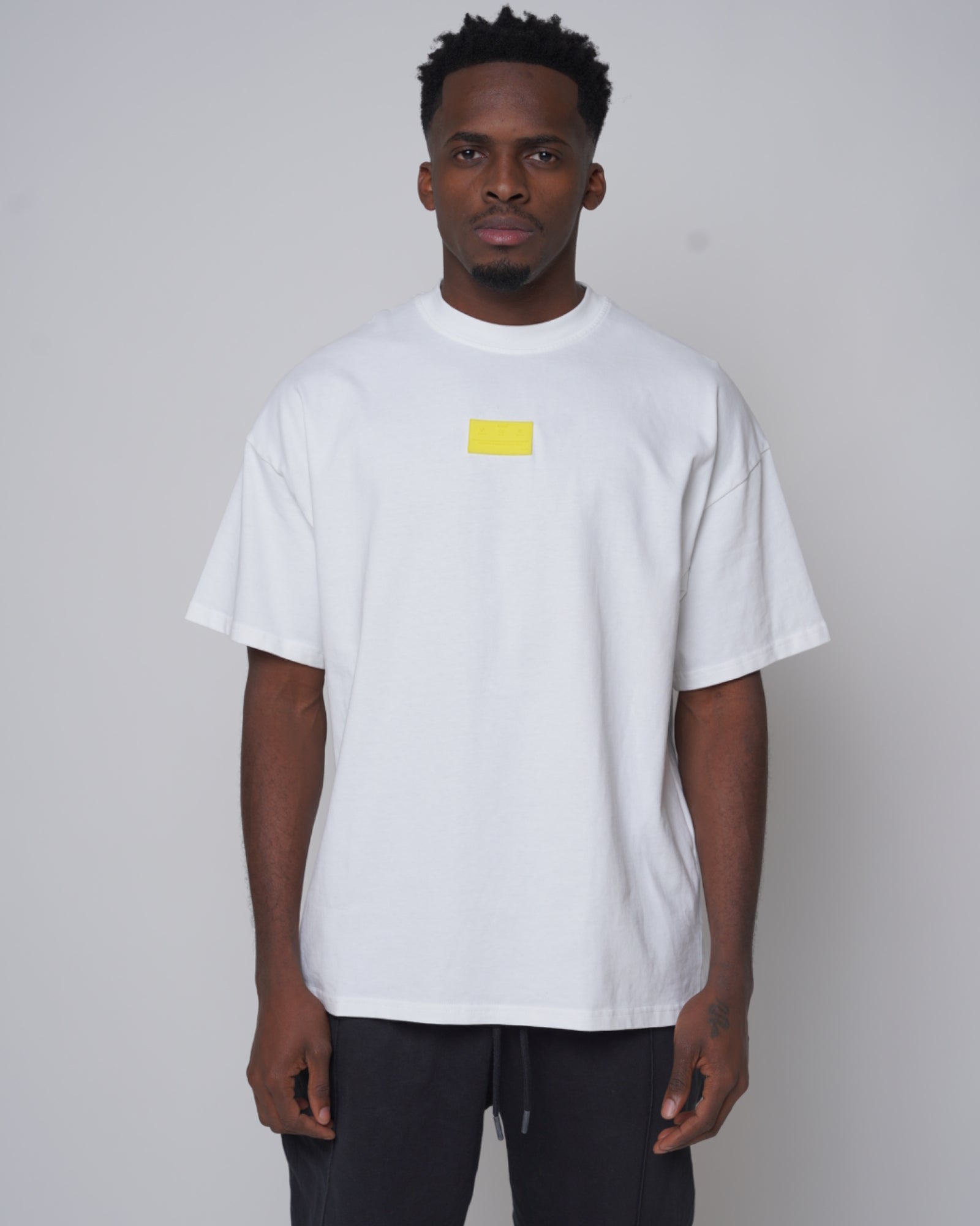 White oversized tee