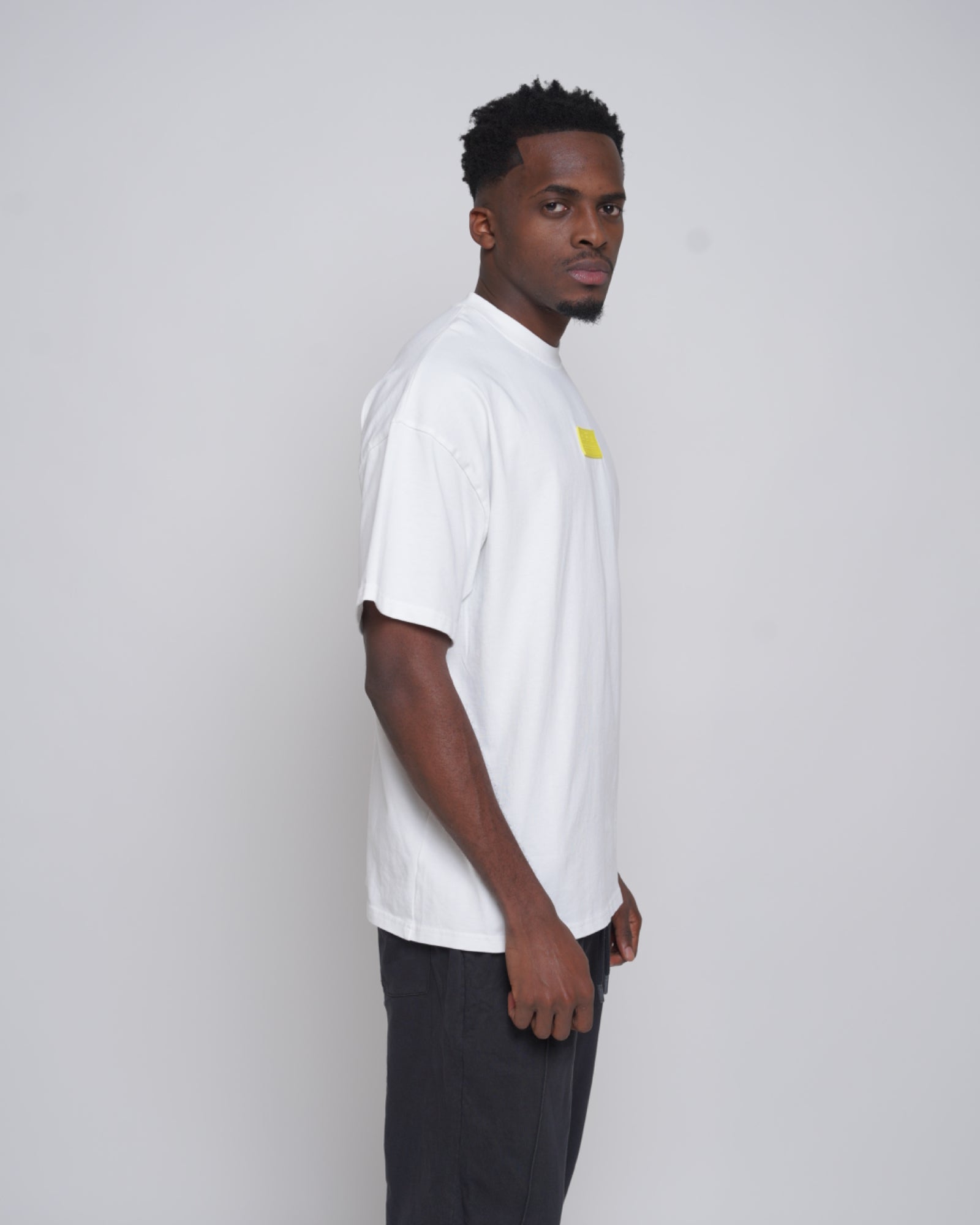 White oversized tee