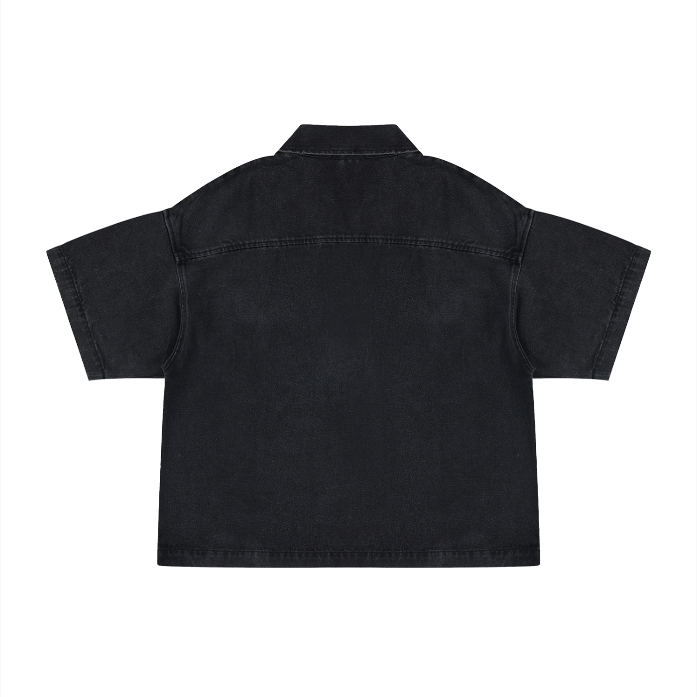 SLEEKZ Vintage Wash Boxy Quarter-Zip Denim Shirt