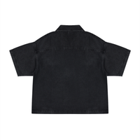 SLEEKZ Vintage Wash Boxy Quarter-Zip Denim Shirt