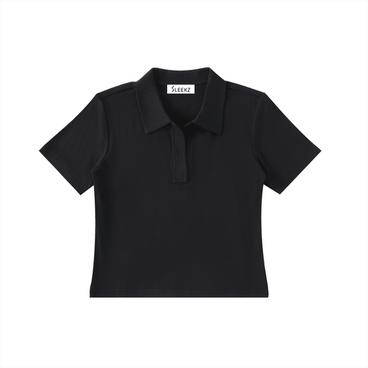 Bodycon Knit Polo Shirt - SLEEKZ