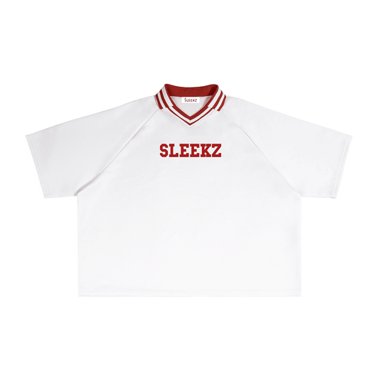 Contrast Lapel Collar Boxy T-Shirt - SLEEKZ