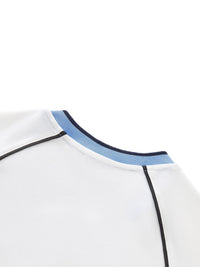 Contrast Trim V - Neck Crop T-Shirt - SLEEKZ