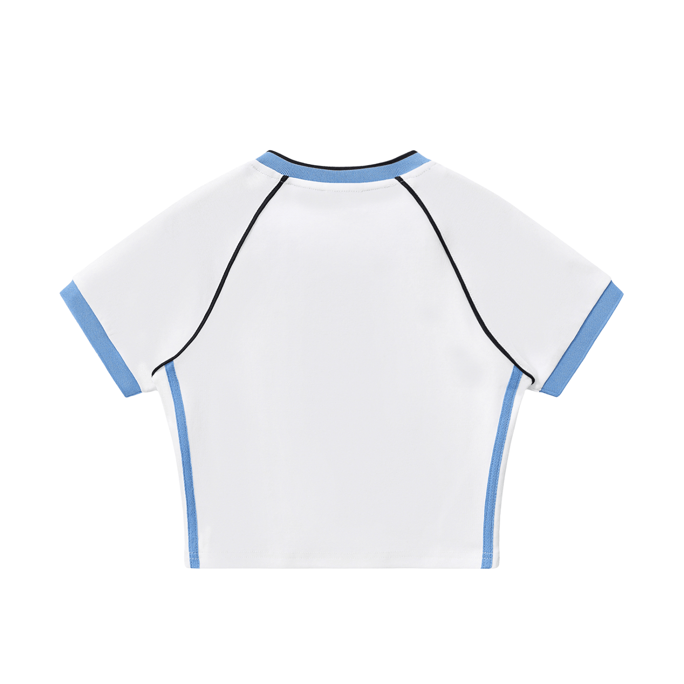 Contrast Trim V - Neck Crop T-Shirt - SLEEKZ