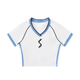 Contrast Trim V - Neck Crop T-Shirt - SLEEKZ
