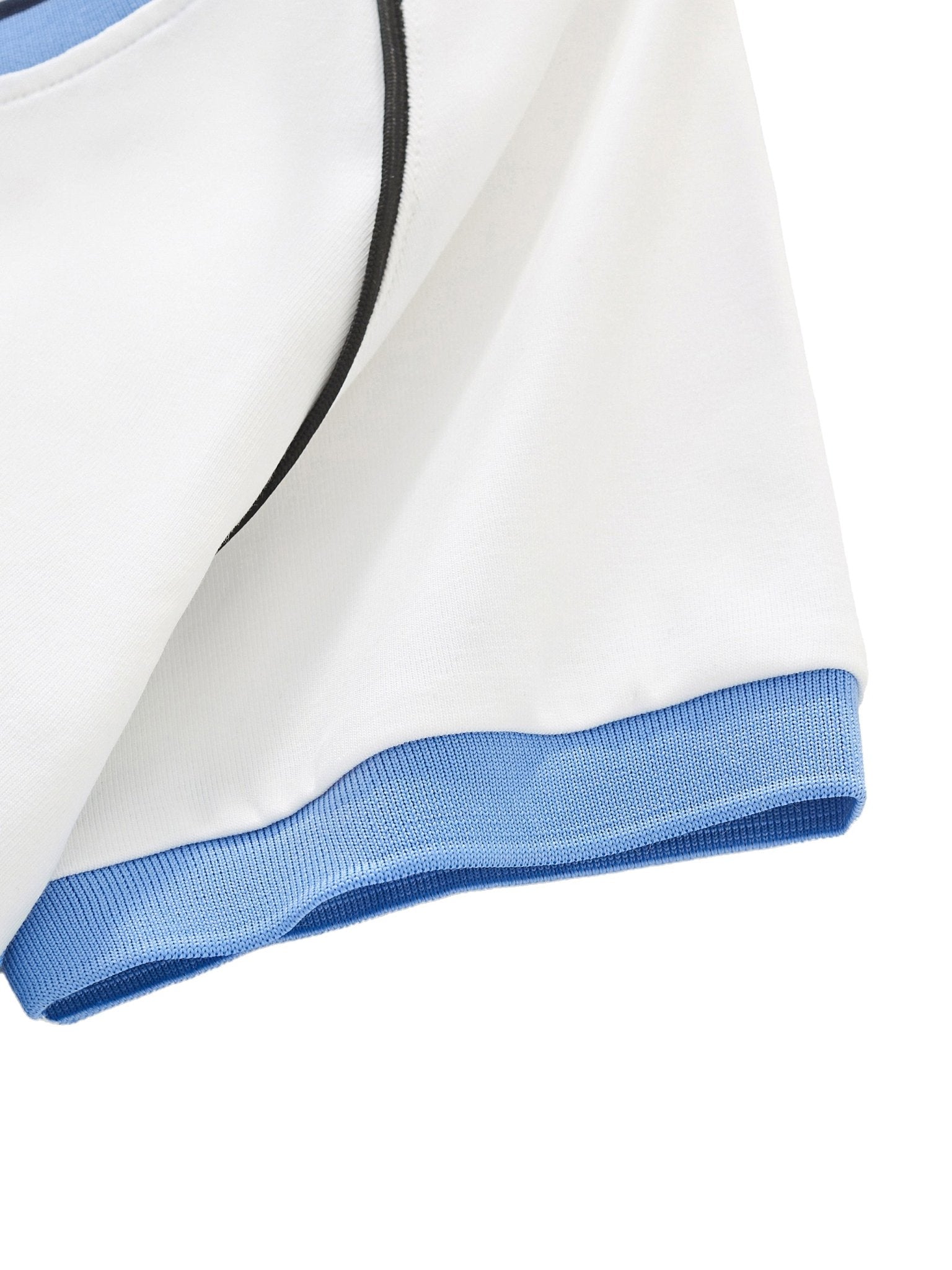 Contrast Trim V - Neck Crop T-Shirt - SLEEKZ