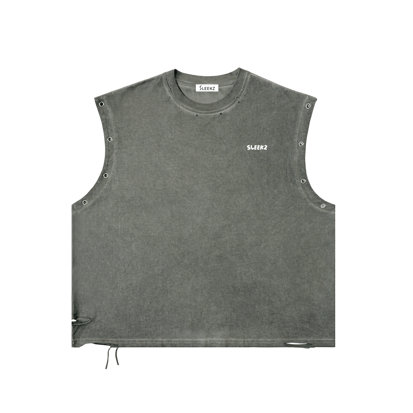 Distressed Grommet Tank Top - SLEEKZ