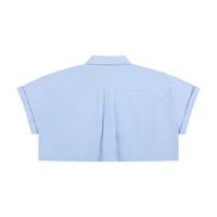 SLEEKZ Striped Boxy Cropped Shirt