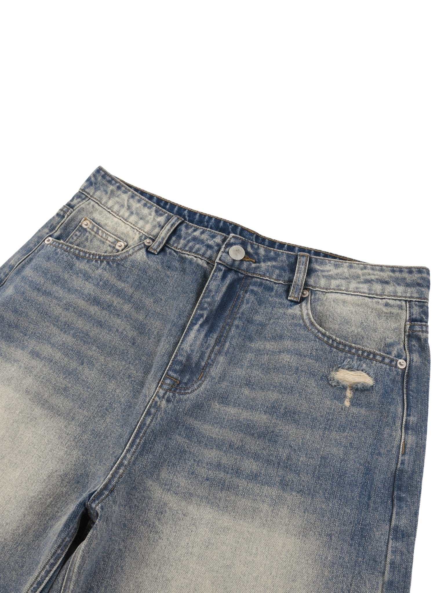 Faded Distressed Baggy Denim Shorts - SLEEKZ