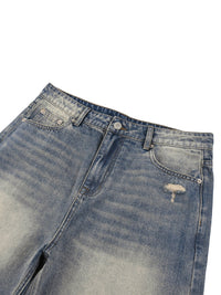 Faded Distressed Baggy Denim Shorts - SLEEKZ