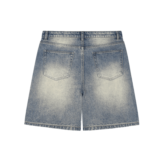 Faded Distressed Baggy Denim Shorts - SLEEKZ
