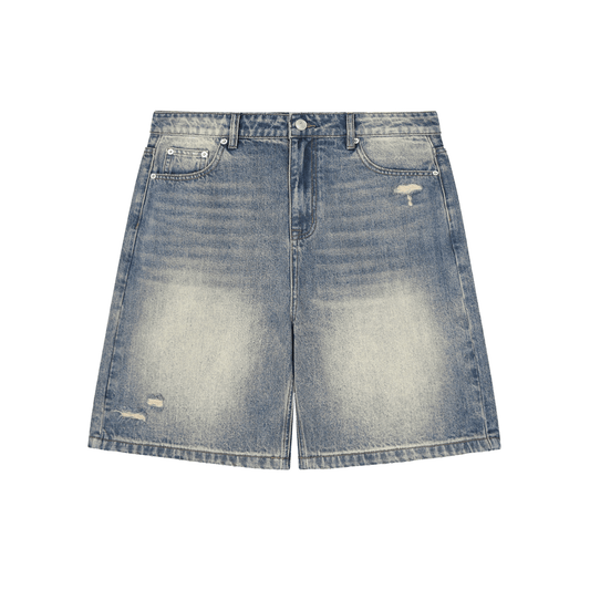 Faded Distressed Baggy Denim Shorts - SLEEKZ