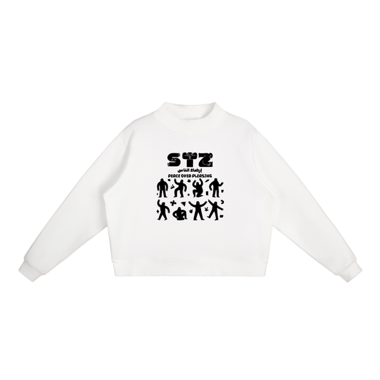 Mock - Neck Crew Sweatshirt - SLEEKZ