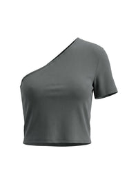 One - Shoulder Crop T-Shirt | SLEEKZ Signature - SLEEKZ