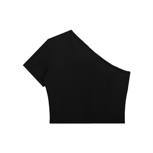 One - Shoulder Crop T-Shirt | SLEEKZ Signature - SLEEKZ