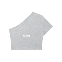 One - Shoulder Crop T-Shirt | SLEEKZ Signature - SLEEKZ