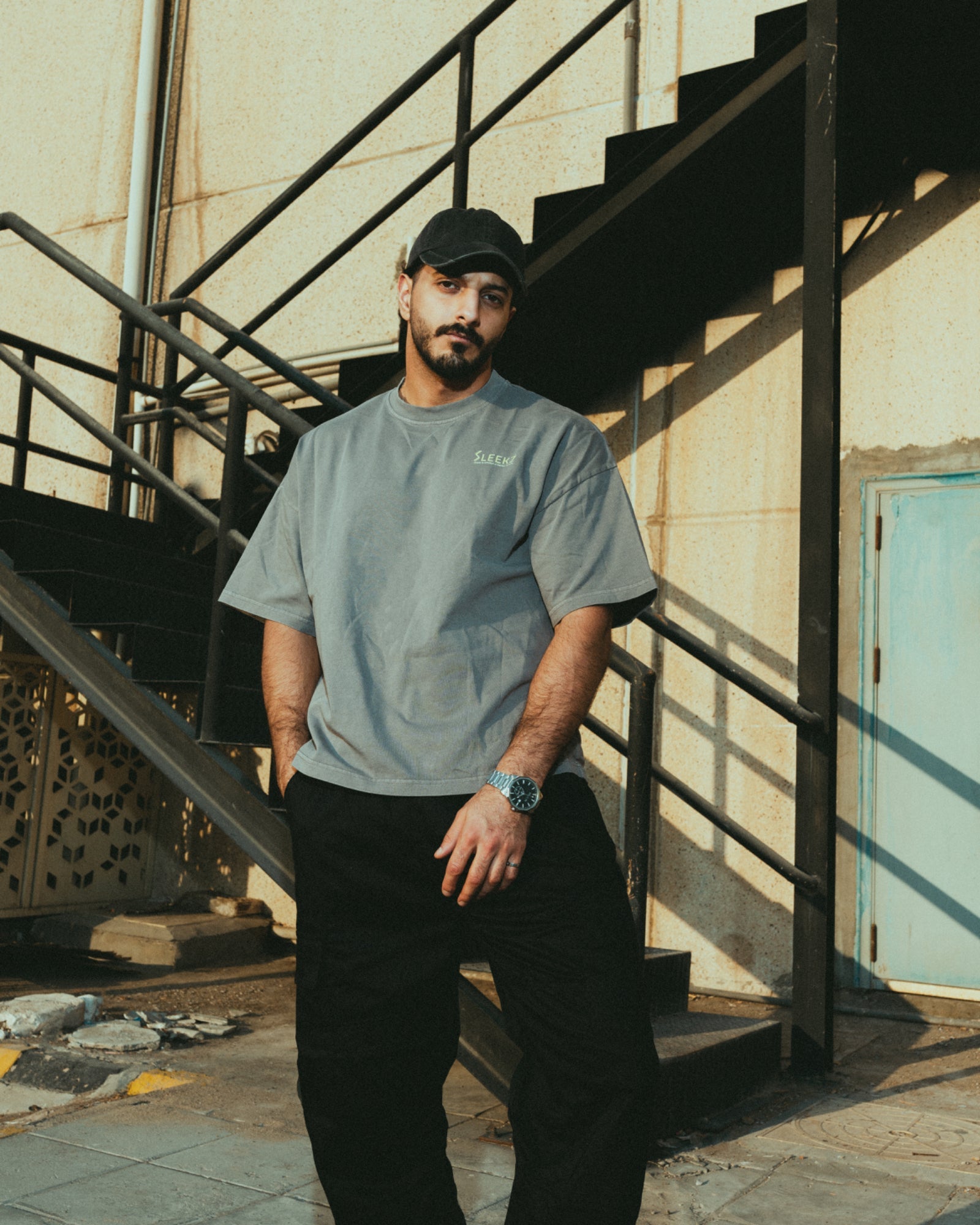 Pigment grey Oversized Boxy Tee - SLEEKZ