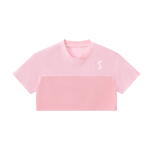 SLEEKZ Cropped Paneled V-Neck Jersey - SLEEKZ