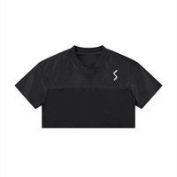 SLEEKZ Cropped Paneled V-Neck Jersey - SLEEKZ