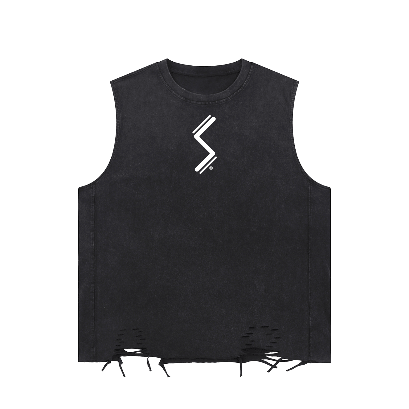 SLEEKZ Snow Washed Raw Hem Tank Top - SLEEKZ