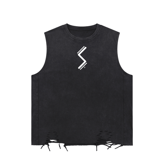 SLEEKZ Snow Washed Raw Hem Tank Top - SLEEKZ