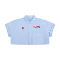 SLEEKZ Striped Boxy Cropped Shirt - SLEEKZ