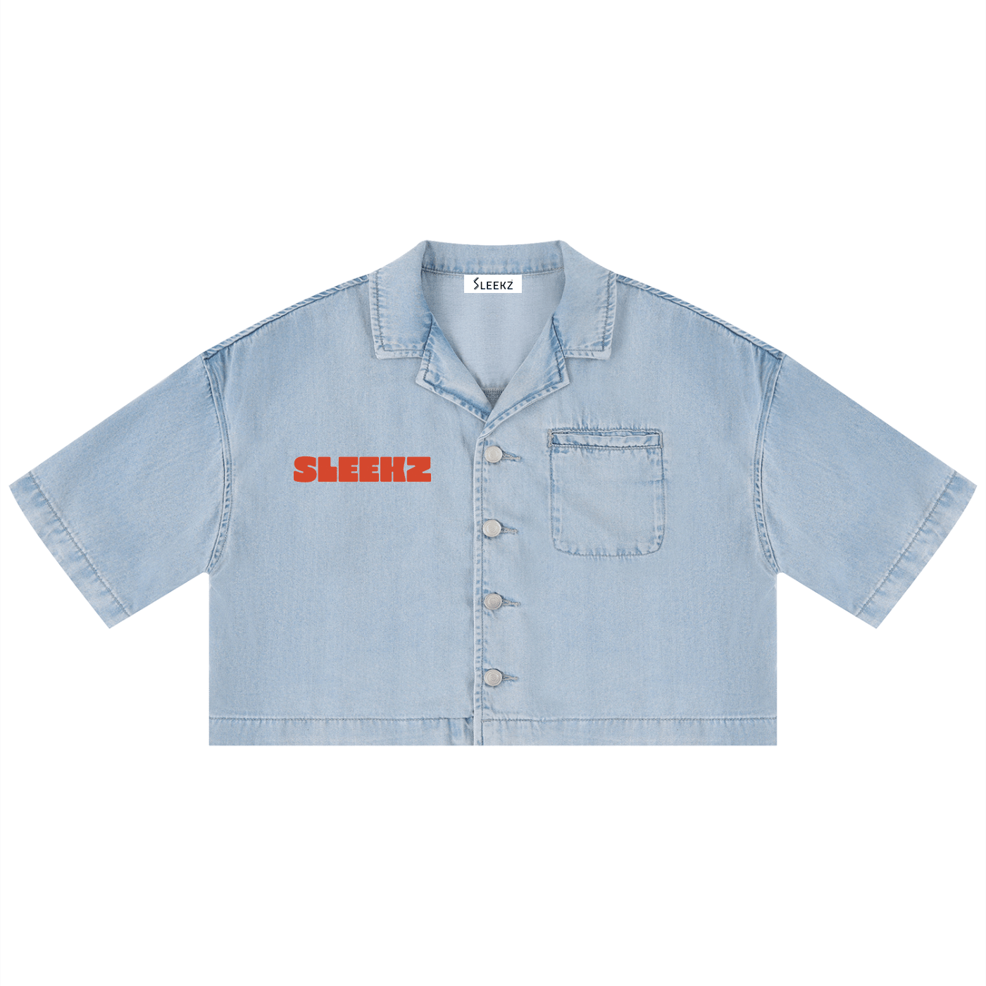 Sleekz Vintage Wash Boxy Cropped Shirt - SLEEKZ