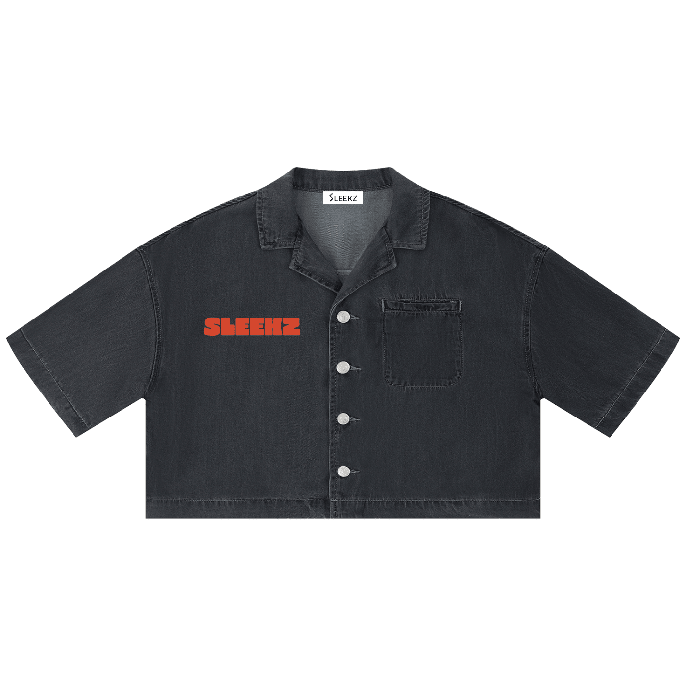 Sleekz Vintage Wash Boxy Cropped Shirt - SLEEKZ
