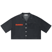 Sleekz Vintage Wash Boxy Cropped Shirt - SLEEKZ
