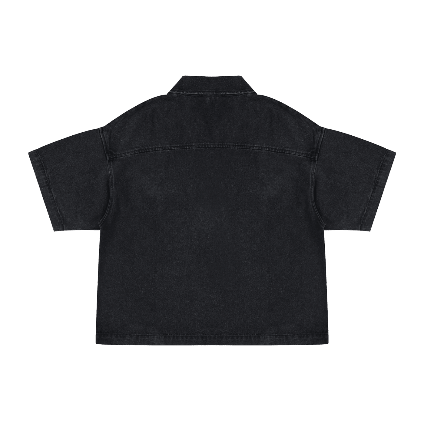 SLEEKZ Vintage Wash Boxy Quarter-Zip Denim Shirt - SLEEKZ