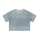 SLEEKZ Vintage Wash Boxy Raw Hem Denim T-Shirt - SLEEKZ