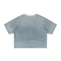 SLEEKZ Vintage Wash Boxy Raw Hem Denim T-Shirt - SLEEKZ