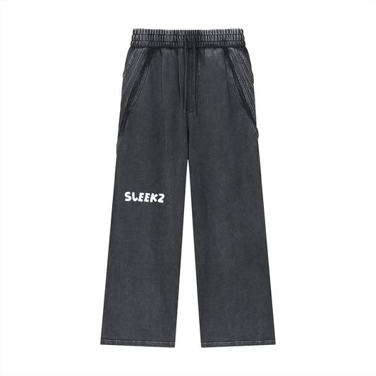 Snow Washed Tape Raw Edge Sweatpants - SLEEKZ