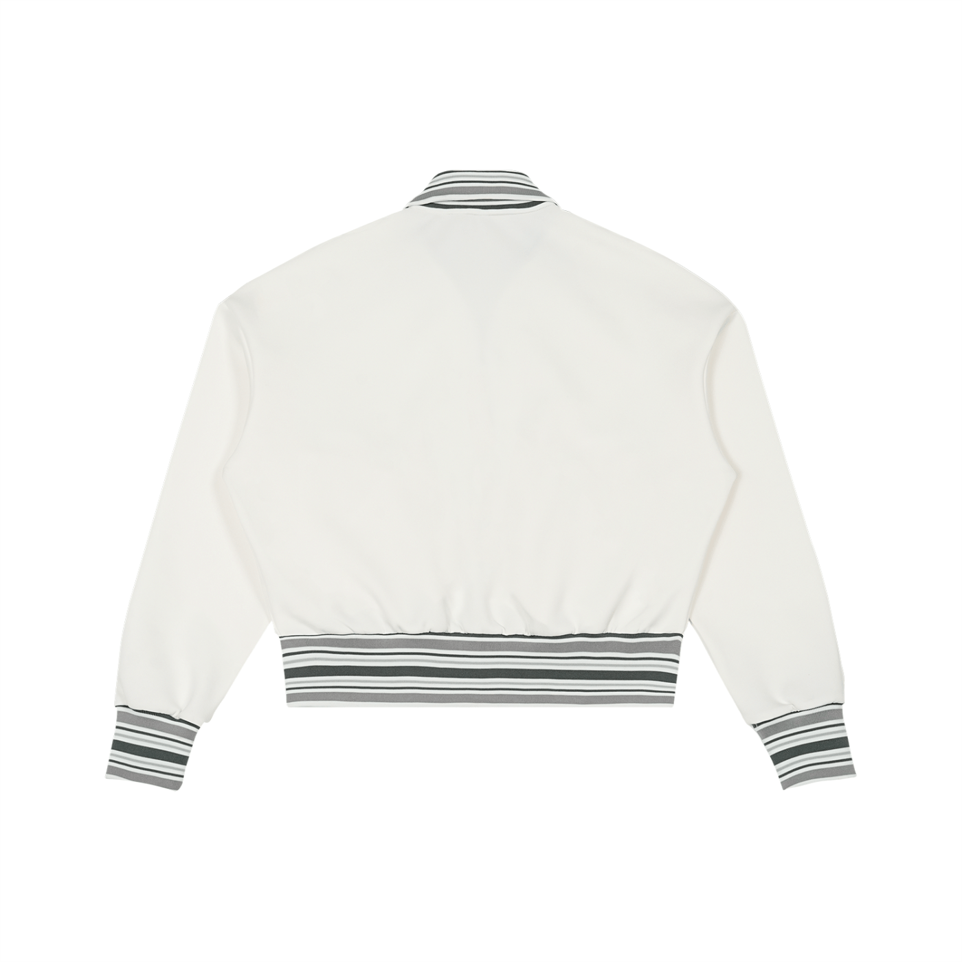 Striped Rib Collar Zip Jacket - SLEEKZ