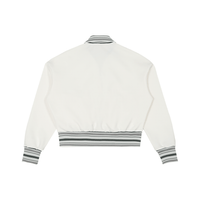 Striped Rib Collar Zip Jacket - SLEEKZ