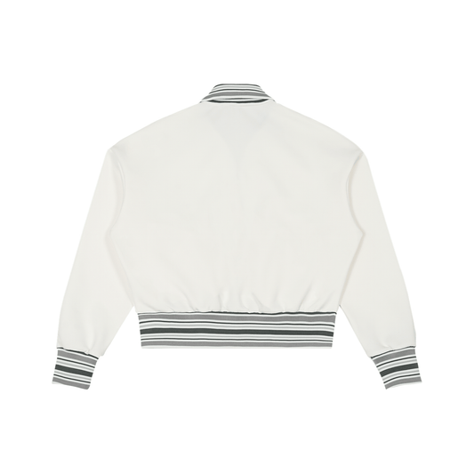 Striped Rib Collar Zip Jacket - SLEEKZ