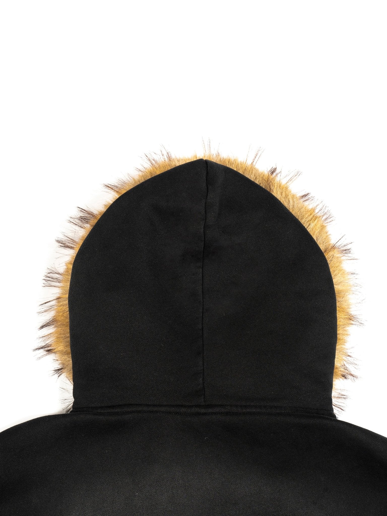 Sun Fade Boxy Detachable Fur Hoodie - SLEEKZ