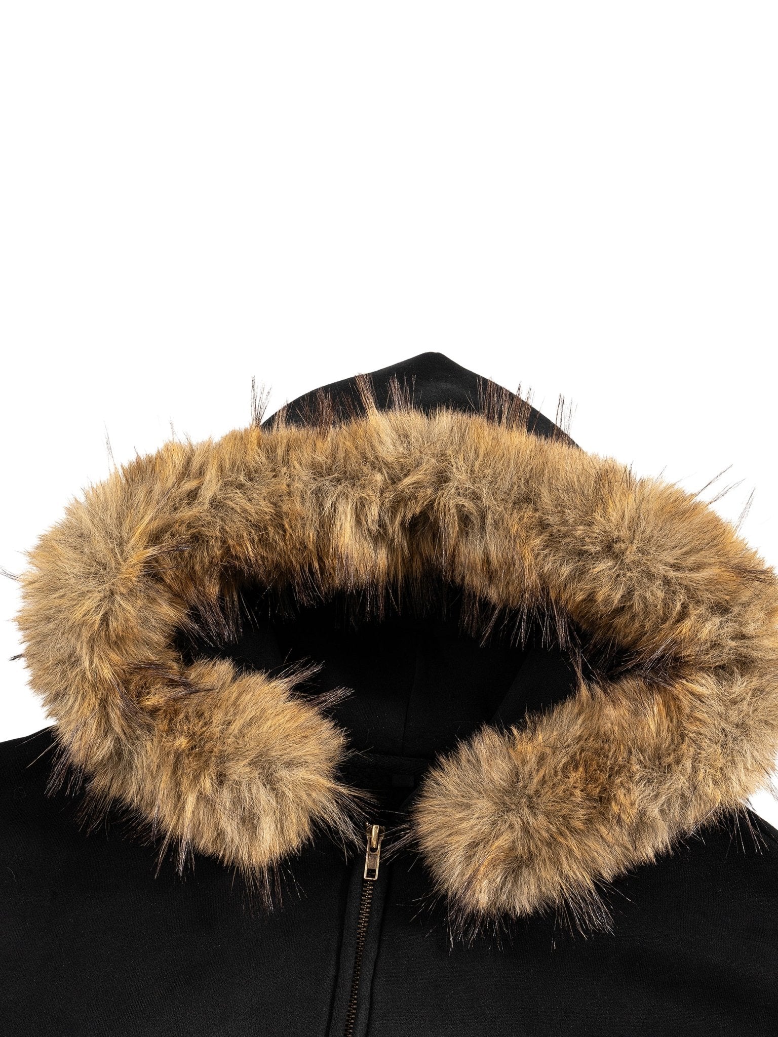Sun Fade Boxy Detachable Fur Hoodie - SLEEKZ