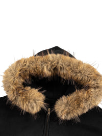 Sun Fade Boxy Detachable Fur Hoodie - SLEEKZ