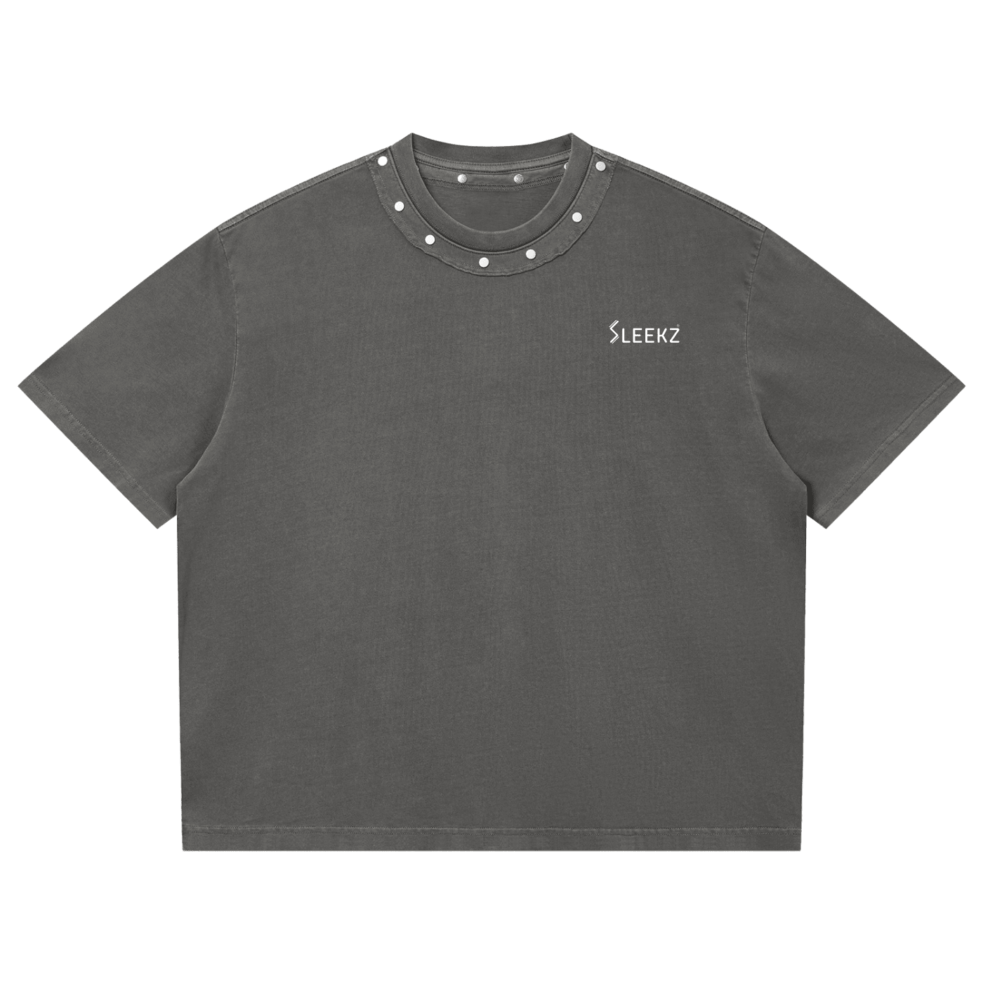 Unisex Washed Boxy Studded T-Shirt - SLEEKZ