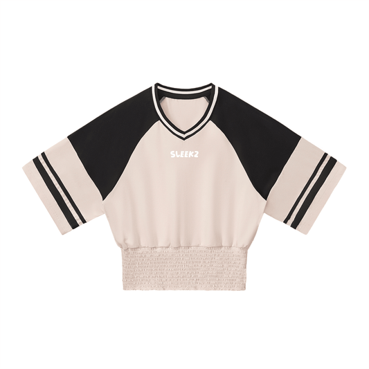 Women's Color Block Ruched T-Shirt - SLEEKZ